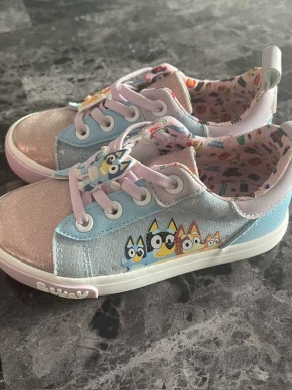 Bluey & Bingo Toddler Girl Slip-On Court Sneakers – Size 10